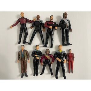 Star Trek TNG Playmates 1990s Action Figure Lot Picard Worf Data